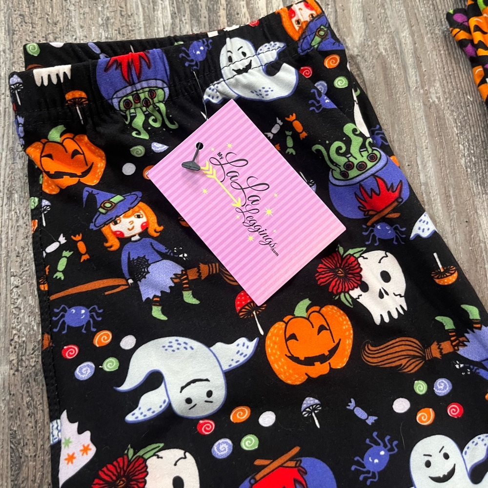 My LaLa Leggings Women’s Set of 2 Halloween Design NWT One Size Stretchy - Picture 3 of 8